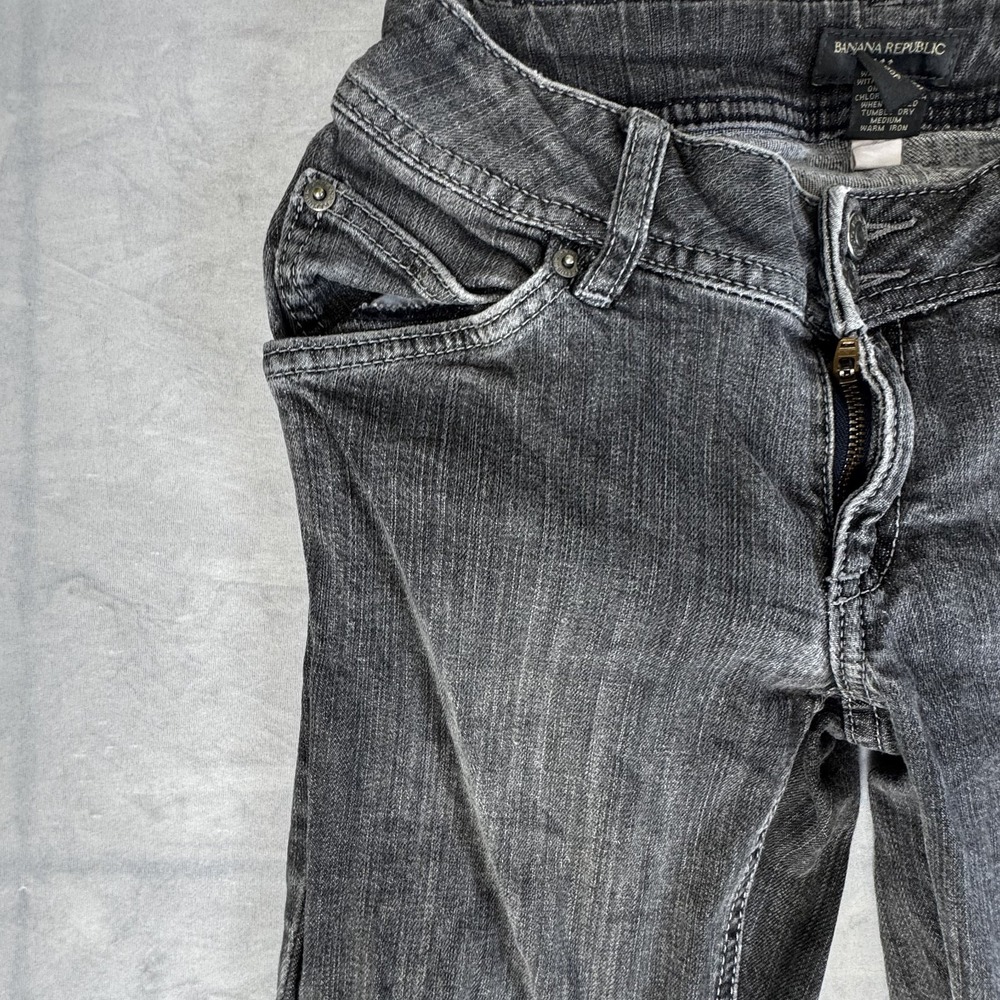 Banana Republic Womens Bootcut Jeans Black Denim Regular Fit Comfort Size 00P - Picture 4 of 16